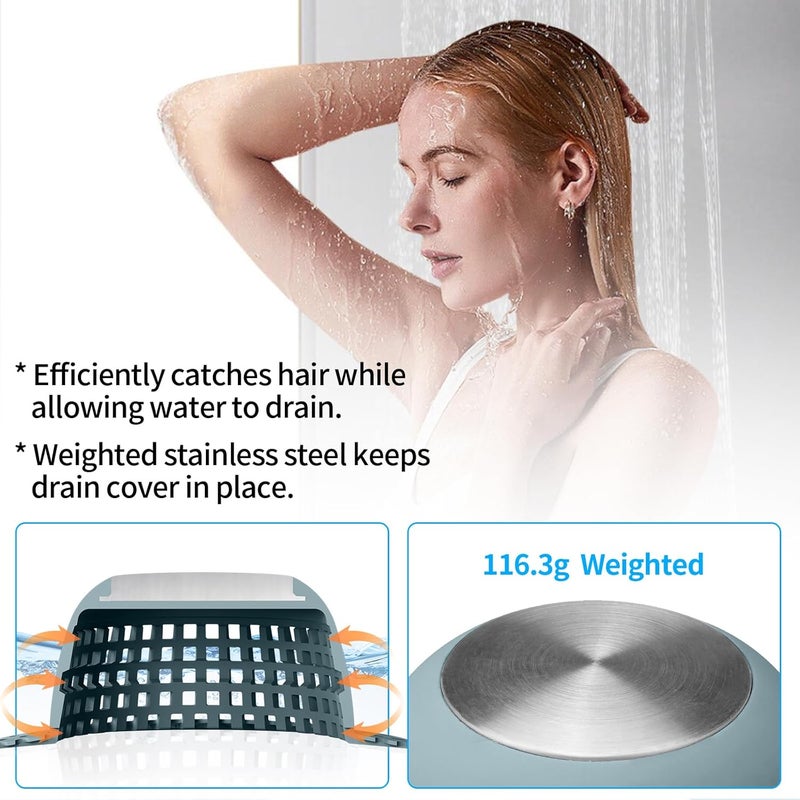 Aluvor Shower Drain Hair Catcher, Bathtub Drain Cover Foldable Silicone Shower & Tub Protector for Pop-Up & Regular Drains - Image 4